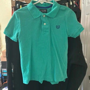 Boy’s Chaps Teal Green Short-Sleeve Polo Size 5 EUC